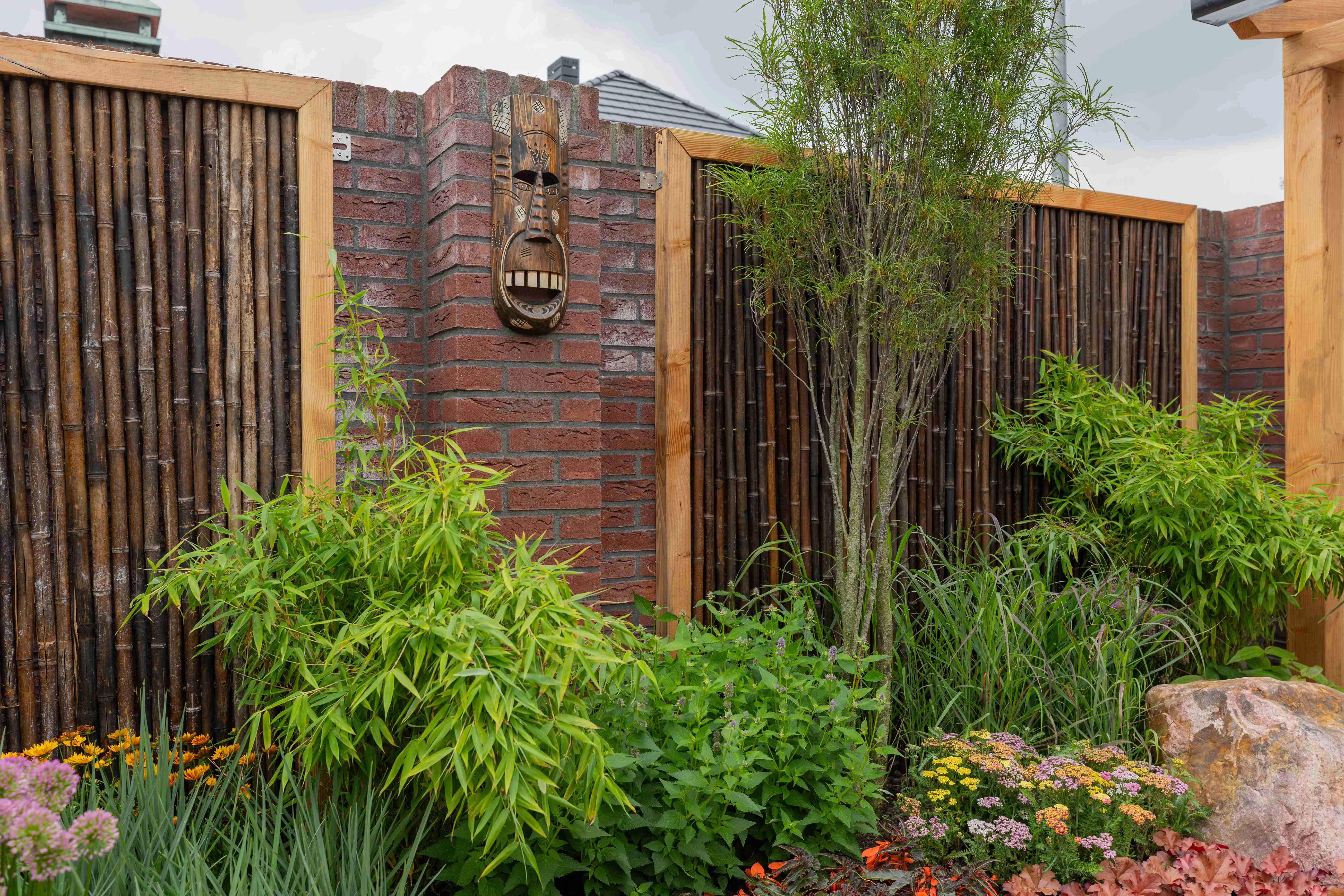 Bamboescherm in frame 188 x 188 cm - Afbeelding 1